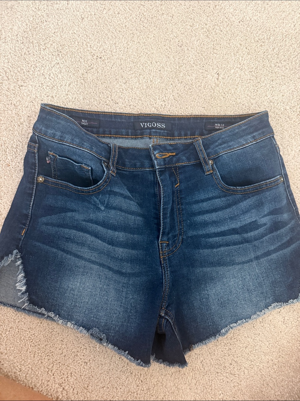 Vigoss Women's Dark Wash Denim Cutoff Shorts